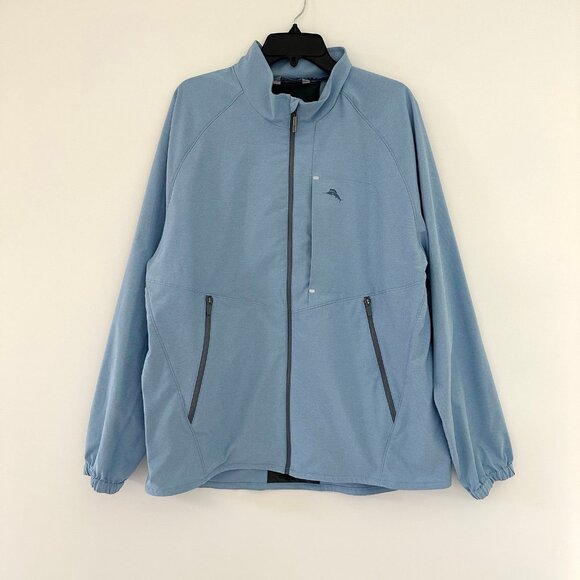 Tommy Bahama Islandzone Blue Canal Oxford Jacket Mens Size XL? Athletic Full Zip - Picture 1 of 8
